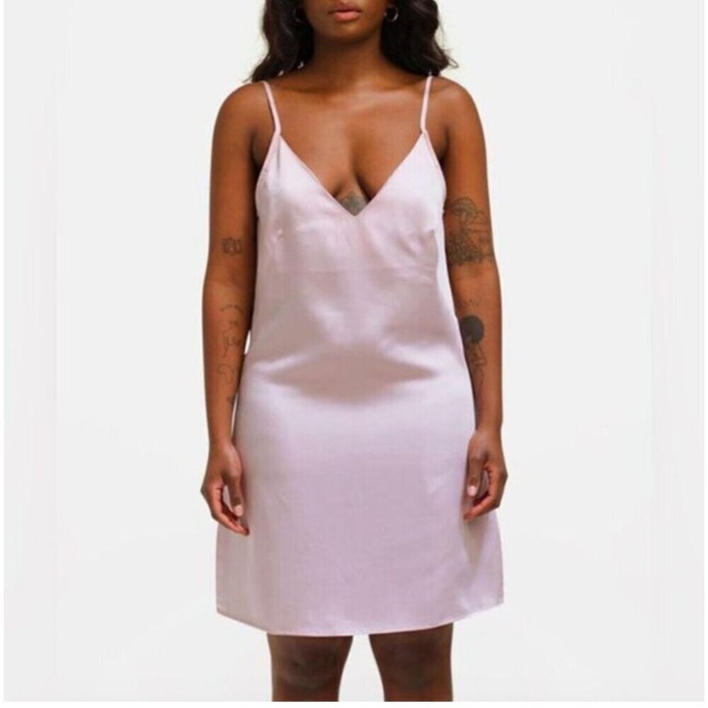 NWT Silky Bamboo Slip Dress Rose Pink Soft Cooling Fabric Sizes S,L - Picture 3 of 7
